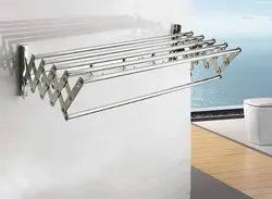 رخت آویز دیواری کشویی 85 سانتیمتری استیل