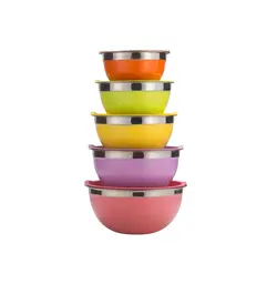 کاسه استیل رنگی 5 عددی