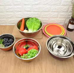 کاسه استیل رنگی 5 عددی