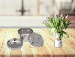 ظرف غذا کارمندی 3 پارچه استیل Novin بزرگ