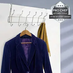 آویز لباس پشت دری 6 شاخه استیل