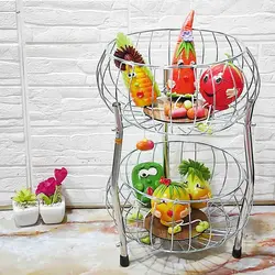 سبد سیب زمینی و پیاز دو طبقه استیل