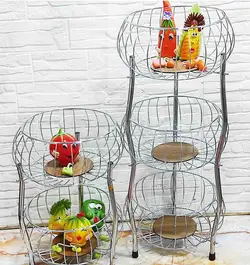 سبد سیب زمینی و پیاز دو طبقه استیل