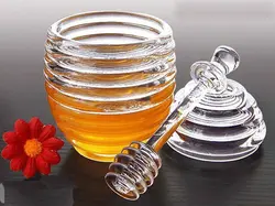 ظرف عسل خوری اکرولیک نشکن قاشق دار