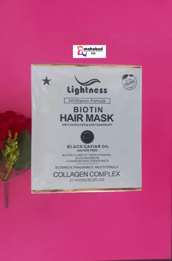 ماسک مو فاقد سولفات روغن خاویار مدل بیوتین لایتنس