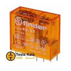 رله شیشه ای 8 آمپر فیندر 8 پایه 2NO2NC ولتاژ کنترلی 24VDC مدل 0000.finder 40.52.9024