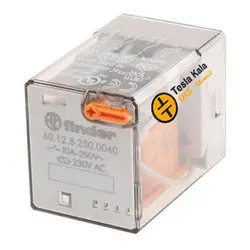 رله شیشه ای 10 آمپر فیندر 8 پایه 2NO2NC ولتاژ کنترلی 220VAC مدل finder 60.12.8230.0040