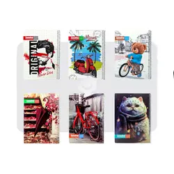 مشخصات و خرید عمده دفتر فنری 50برگ طلقی سه خط صنوبر - نیک استور | فروشگاه عمده لوازم تحریر