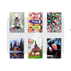 مشخصات و خرید عمده دفتر فنری 50برگ طلقی سه خط صنوبر - نیک استور | فروشگاه عمده لوازم تحریر