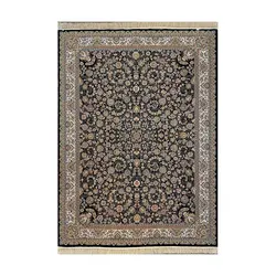 فرش ماشینی کوروش طرح بهاران زمینه سرمه ای