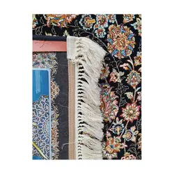 فرش ماشینی کوروش طرح بهاران زمینه سرمه ای