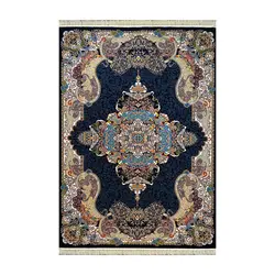 فرش ماشینی کوروش طرح اِلی زمینه سرمه ای