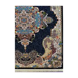 فرش ماشینی کوروش طرح اِلی زمینه سرمه ای