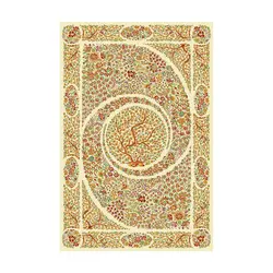 فرش ماشينی عرش طرح باغ بهشت زمينه کرم