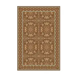 فرش ماشینی عرش طرح صفوی زمینه فندقی