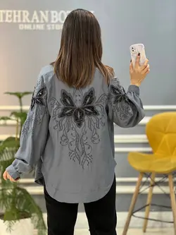 شومیز مانتویی گلدوزی کد 649
