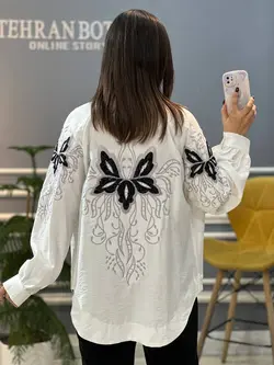 شومیز مانتویی گلدوزی کد 649