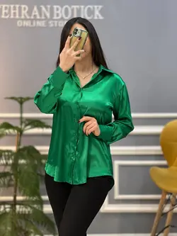 شومیز ساتن دکمه دار کد 614