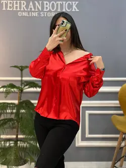 شومیز ساتن دکمه دار کد 614