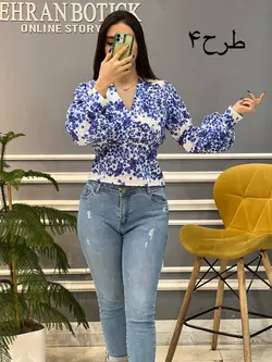 شومیز چپ و راستی فلور کد 594