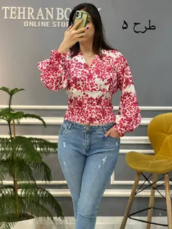 شومیز چپ و راستی فلور کد 594