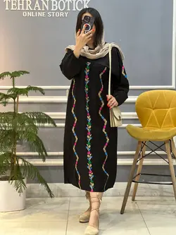 مانتو کفتان با خرج کار سوزن دوزی کد 848