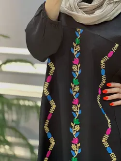 مانتو کفتان با خرج کار سوزن دوزی کد 848
