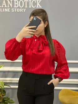 شومیز حریر کریشه آستردار کد216