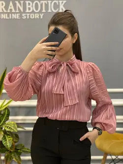 شومیز حریر کریشه آستردار کد216