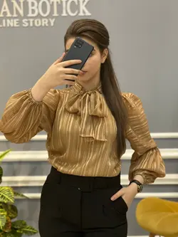 شومیز حریر کریشه آستردار کد216