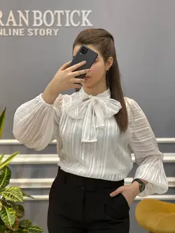 شومیز حریر کریشه آستردار کد216