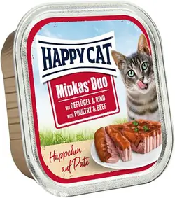 غذای گربه 100 گرمی Happy Cat Minkas Duo Poultry &amp; Beef 100G, Multicolour - ارسال 10 الی 15  روز کاری