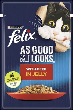 غذای گربه Purina Cat Food Felix As Good As It Looks With Beef In Jelly - ارسال 10 الی 15  روز کاری