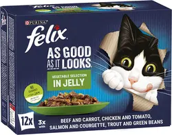 غذای گربه Purina Felix As Good As It Looks Vegetable Selection In Jelly  - ارسال 10 الی 15  روز کاری