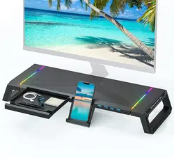 استند مانیتور Monitor Stand Riser Foldable, TopMate RGB Computer Monitor Riser USB 3.0-ارسال 10 الی 15  روز کاری