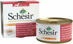 غذای سگ 85 گرمی Schesir Dog Wet Food Can-Chicken with Potatoes and Carrots Weight - ارسال 10 الی 15  روز کاری