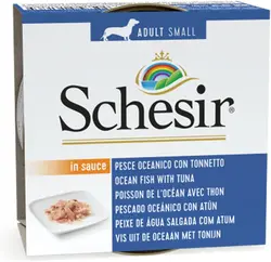 غذای سگ 85 گرمی Schesir Dog Wet Food Can-Ocean Fish with Tuna Weight - ارسال 10 الی 15  روز کاری