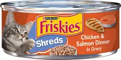 غذای گربه  Friskies Shreds Chicken &amp; Salmon Dinner In Gravy 156g  - ارسال 10 الی 15  روز کاری