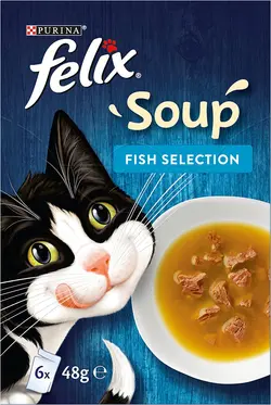 غذای گربه (سوپ) Felix Purina Soup Tender Strips - ارسال 10 الی 15  روز کاری