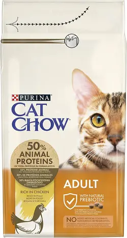 غذای گربه 1500 گرمی Purina Cat Chow Purina Chow Adult Rich In Chicken Dry Food, White - ارسال 10 الی 15  روز کاری