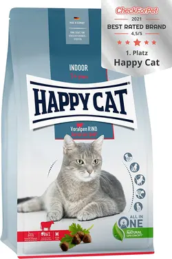 غذای گربه 4 کیلو گرمی Happy Cat Indoor Adult Voralpen-Rind 4kg - ارسال 10 الی 15  روز کاری