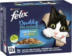 غذای گربه Purina Wet Cat Food Felix Doubly Delicious Fish Selection In Jelly  - ارسال 10 الی 15  روز کاری