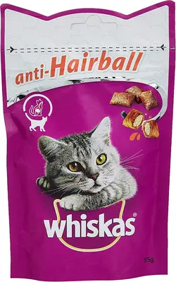 غذای گربه Whiskas Anti-Hairball Treats With Chicken 55 gm - ارسال 10 الی 15  روز کاری