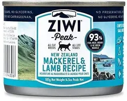 غذای گربه ZIWIPEAK Cat Wet Food Moist Mackerel &amp; Lamb Flavor for Cats (185g) - ارسال 10 الی 15  روز کاری