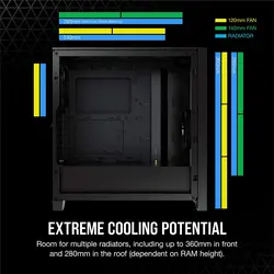 کیس کامپیوتر Corsair 4000D Airflow black - ارسال ۱۵ الی ۲۰ روز کاری