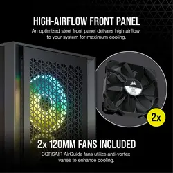 کیس کامپیوتر Corsair 4000D Airflow black - ارسال ۱۵ الی ۲۰ روز کاری