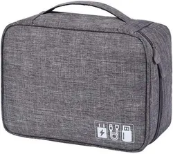 کیف سازمان دهنده کابل یونیورسال خاکستری  Universal Cable Organizer Bag Grey  - ارسال 10 الی 15  روز کاری