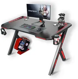 میز گیمینگ Chulovs Gaming Desk with LED RGB Lights 120cm PC Computer Desk Y Shaped - ارسال 10 الی 15  روز کاری