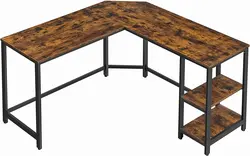 میز گیمینگ Vasagle Computer Desk, 54-Inch L-Shaped, RUStic Brown Ulwd72X - ارسال 10 الی 15  روزکاری