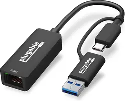 اداپتور Plugable 2.5G USB C and USB to Ethernet Adapter-ارسال 10 الی 15  روز کاری